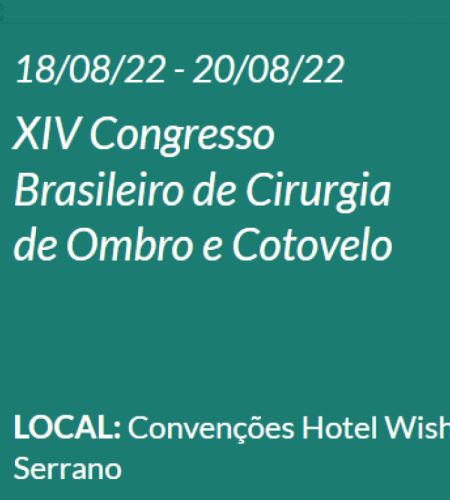 XIV Congresso Brasileiro de Cirurgia de Ombro e Cotovelo